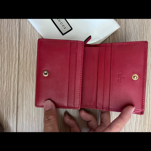 Authentic Gucci Marmont Red Card Case Wallet - Picture 4 of 7